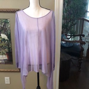 Lavender Sheer asymmetrical top